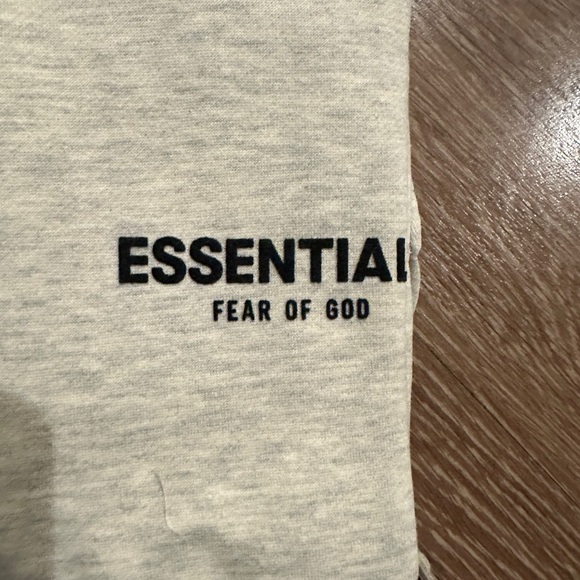 Essentials light grey hoodie “light oatmeal” small - Picture 2 of 6